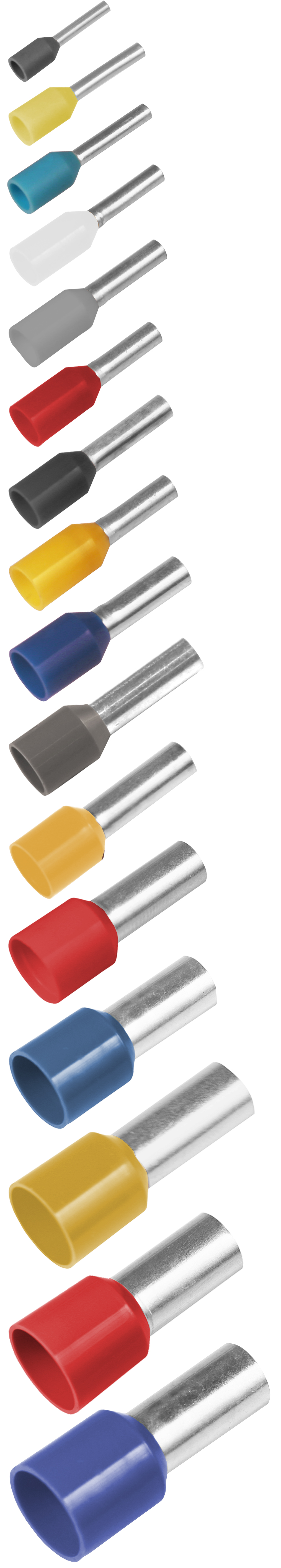 Isolerade ändhylsor 0,14 - 50 mm² ETD, alternativ färg